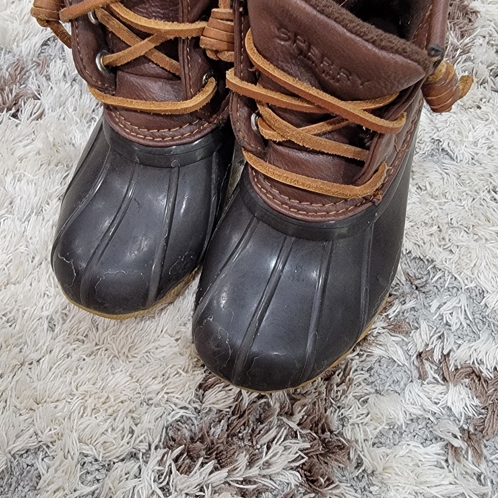 Sperry Kids' Black and Brown Rain Boots